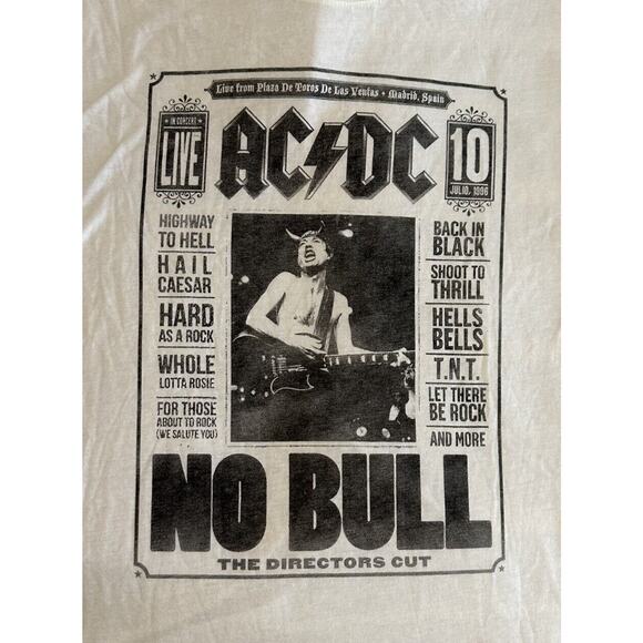Lucky Brand AC/DC White Short Sleeve T-Shirt Rock 80s Metal Concert Tour XL NWOT - Picture 2 of 5